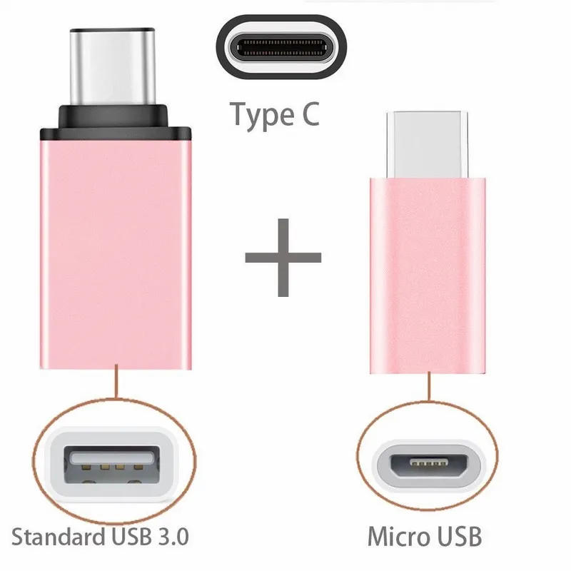 Адаптер 2 в 1 с Type C на USB OTG адаптер Micro для Huawei Honor 10 8 9 p20 lite xiaomi mi Leeco Le 3 аксессуары|otg