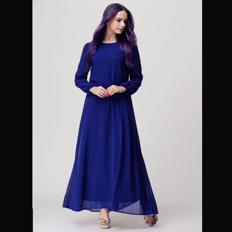 Плюс размер Vestidos платье Дубая шифон женские мусульманские платья Одеяние мусульмане Longue Caftan Elbise Турецкая мусульманская одежда