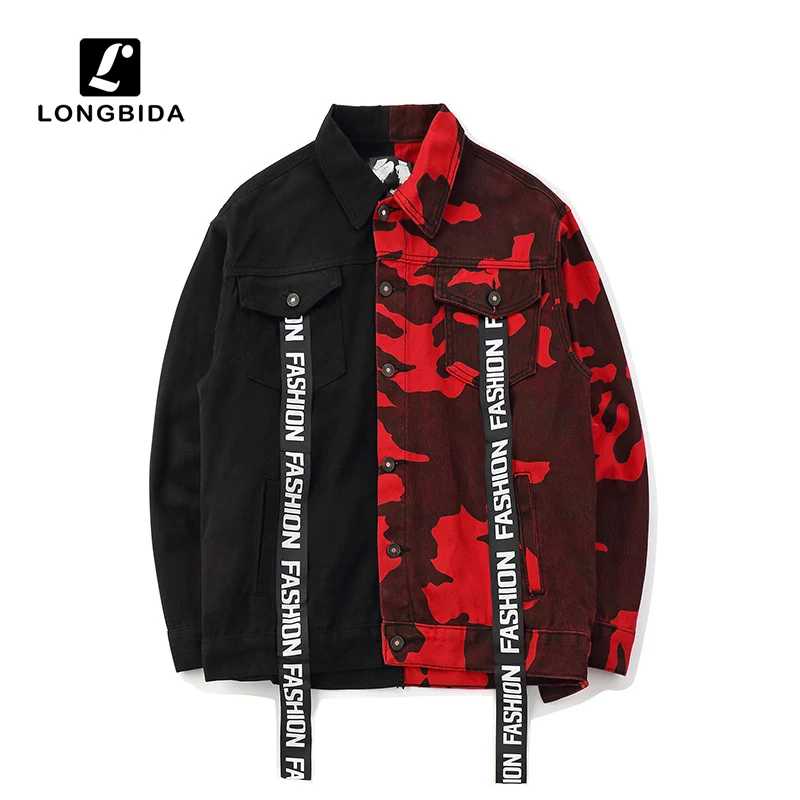 New Fashion High Street Men's Jeans Jackets Black Red Camouflage Bomber Men and Coats Casual Mens Streetwear | Мужская одежда