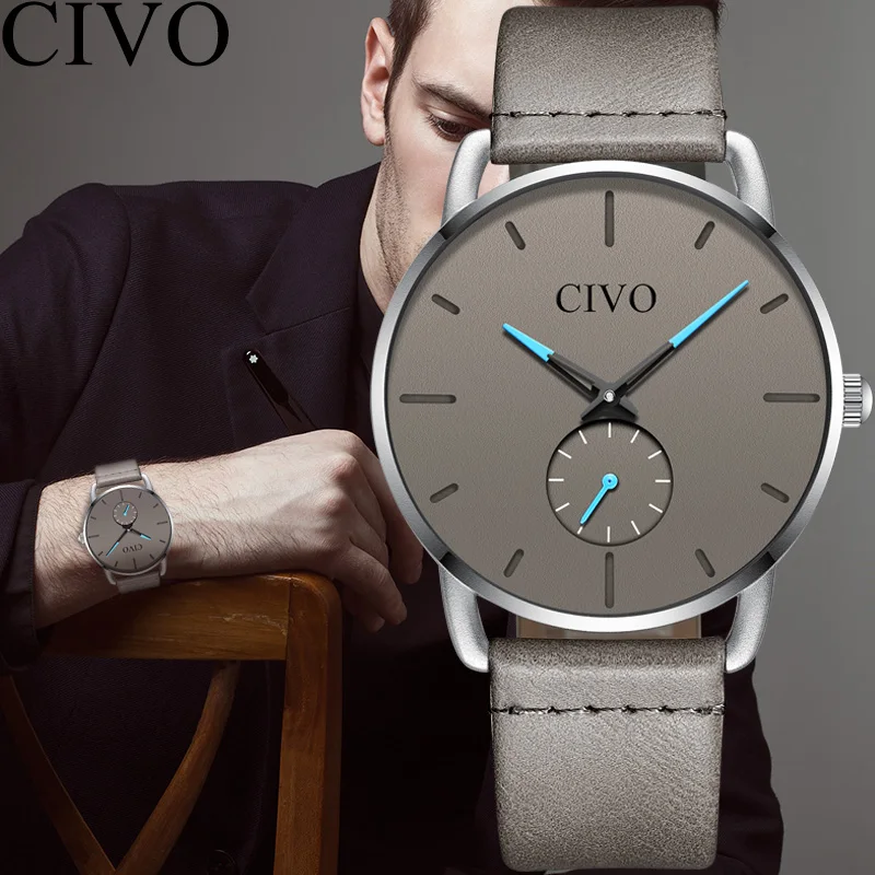 CIVO Новая модель для мужчин, повседневные водонепроницаемые кварцевые мужские наручные часы. Бренд Relogio Masculino