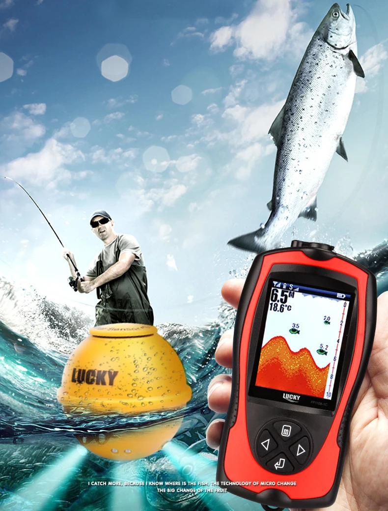 Эхолот для рыбалки FF1108 1CWLA LUCKY с цветным дисплеем lucky эхолот fish finder sonar for fishing