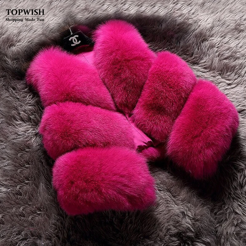 Женский жилет из искусственного лисьего меха TFP660 Новое поступление 2019|fur gilet|fox fur