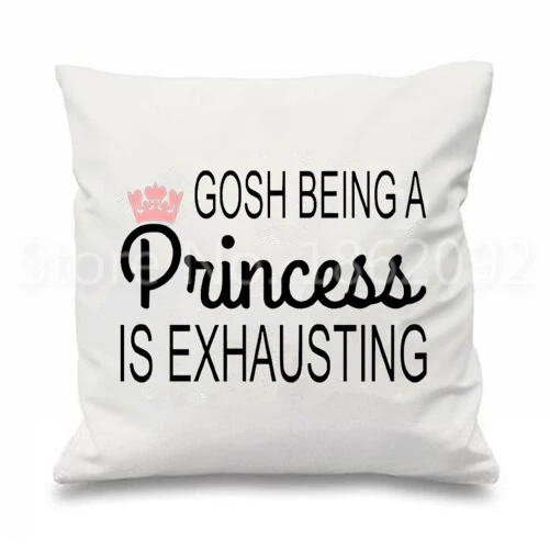 Забавные черный белый цвет принцессы Подушка с цитатой крышка Гоша быть