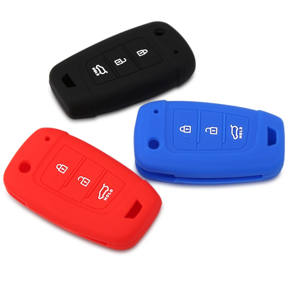 Чехол для автомобильного ключа с 3 кнопками силиконовый чехол складной Elantra Solaris
