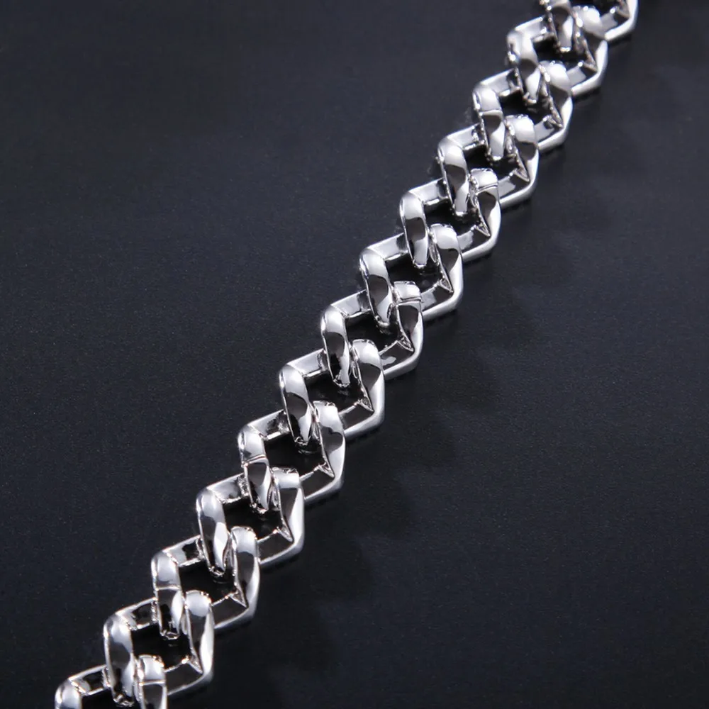 UWIN 14 мм кубинские звенья ювелирный набор Iced Cubic Zirconia ожерелья и браслеты для мужчин и женщин золотые ювелирные изделия Хип-хоп Прямая