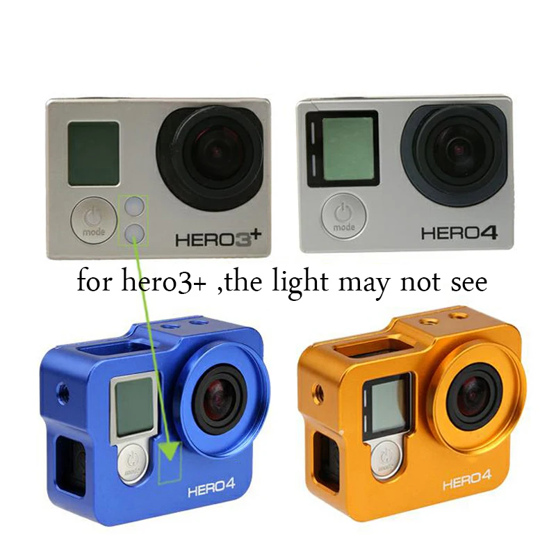 Gopro hero 4 3+ case Алюминий сплав защитный корпус чехла+ фильтр Лен для Gopro Go pro hero 4 hero 3+ камера аксессуары
