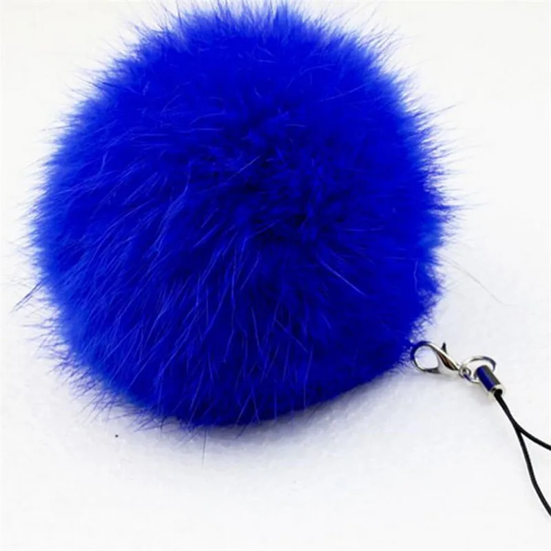 Роскошный пушистый помпон из кроличьего меха 8 см подвеска для женщин/мужчин 10