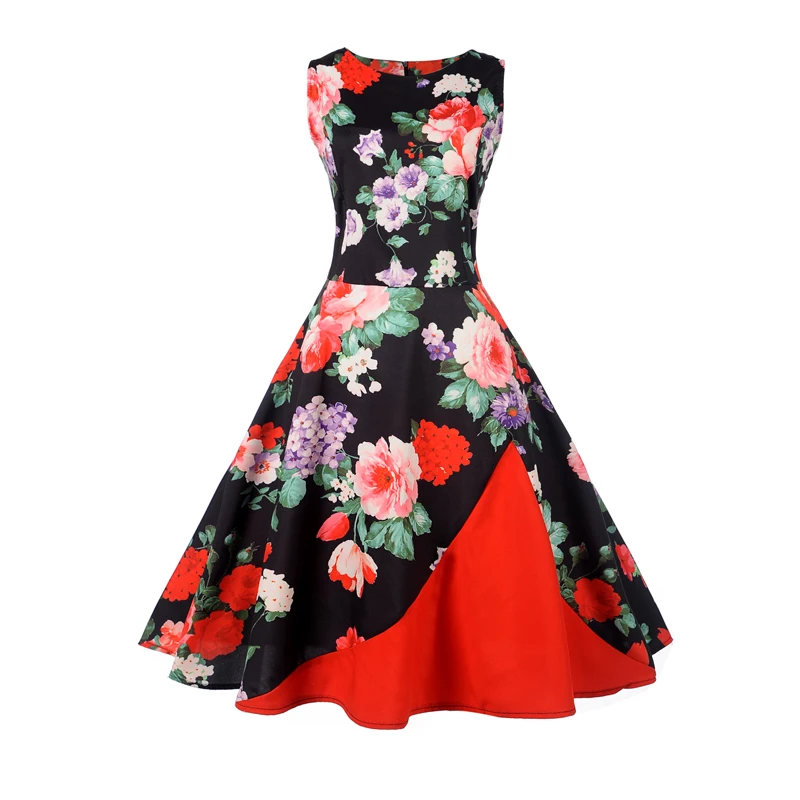 Летний комплект одежды без рукавов для девочек с цветочным принтом платье