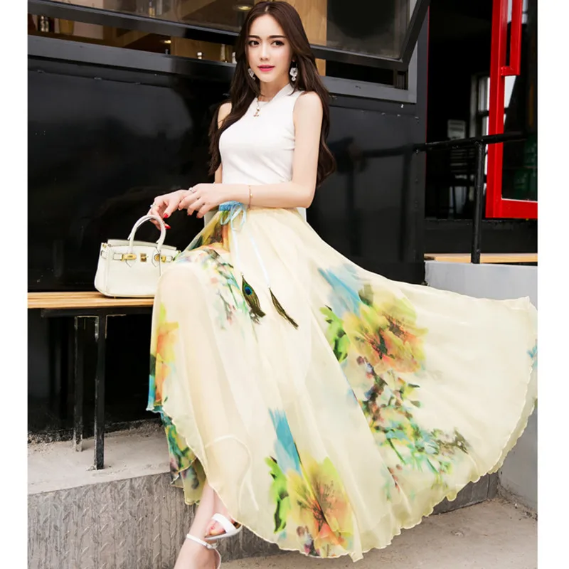 Летние длинные макси юбки для женщин в богемном стиле Стиль женские