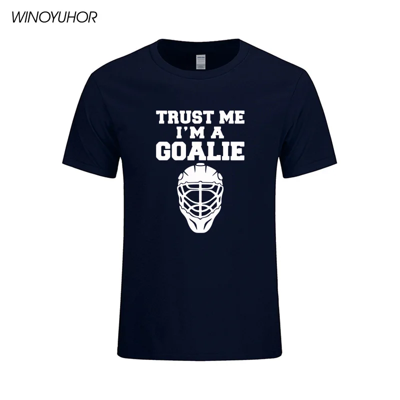 Мужская хлопковая футболка Trust Me I'm A Goalies летняя модная с коротким рукавом