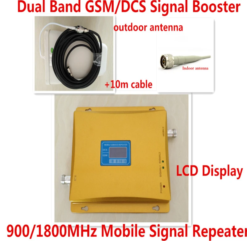 ЖК дисплей! Двухдиапазонный GSM 900 МГц и DCS 1800 сигнал усилитель репетир + внутренняя