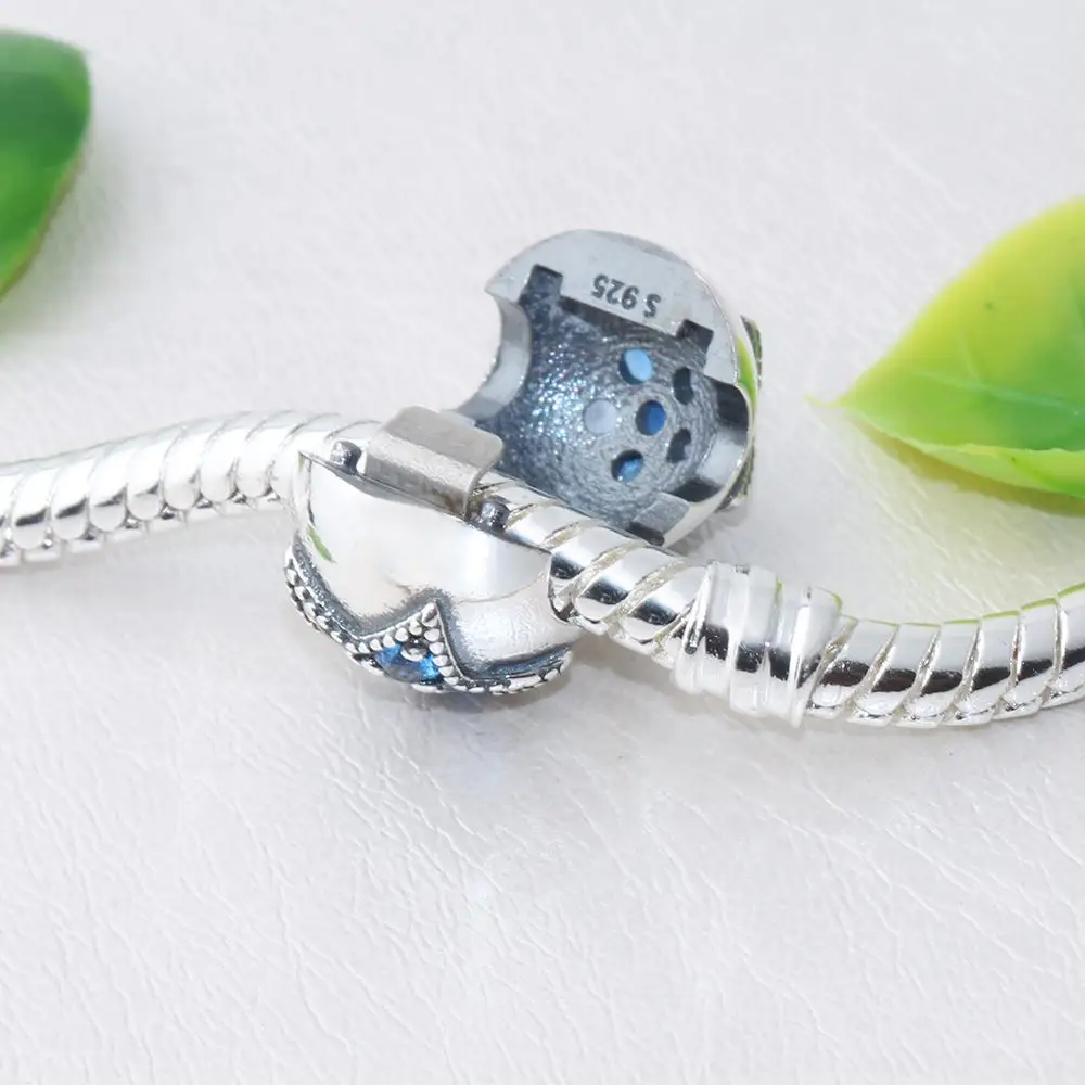 Wybeads 925 серебро яркая звезда клип Подвески multi-Цвет Кристалл европейский бисера