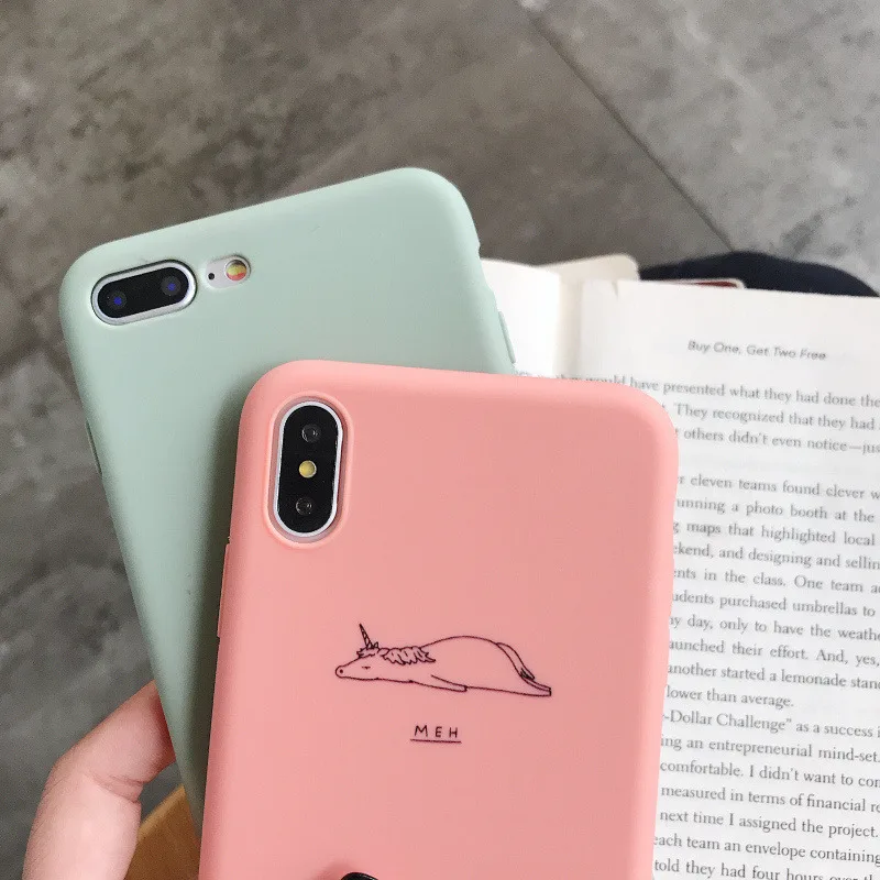 KJOEW Soft Silicone Fashion Phone Case For iPhone 8 7 6 6s Plus Cartoon Cute Antelope Cow Back Cover XR X XS Max |