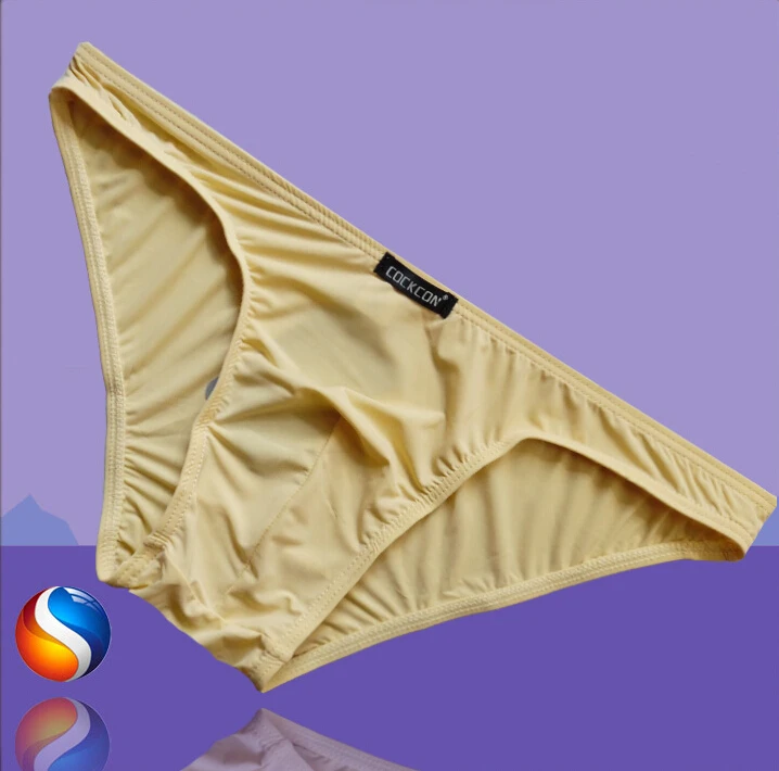 Бесплатная доставка мужские сексуальные уютные Шелковистые трусики бикини