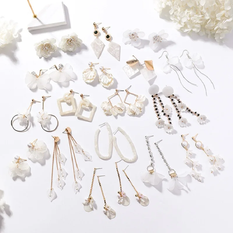 2019 темпераментные серьги подвески в виде цветов колец треугольников