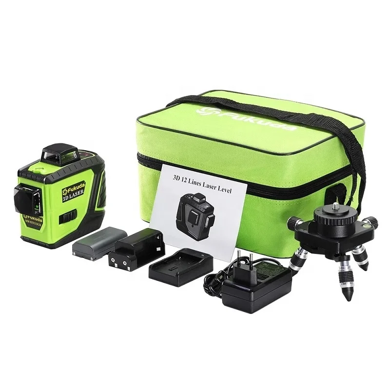 Fukuda 3D Self-Leveling 360 degree Horizontal&Vertical 12 lines Green Laser Level / Green Beam Fukuda Level