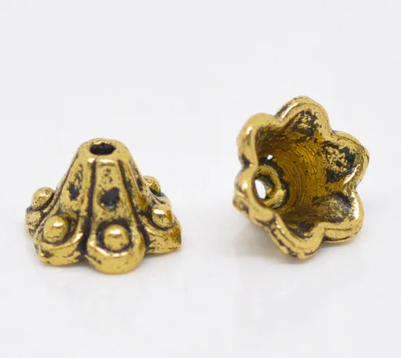 

DoreenBeads 100 golden tone Flower Bead Caps 10x5mm(Fit 8mm Bead) (B12440), yiwu