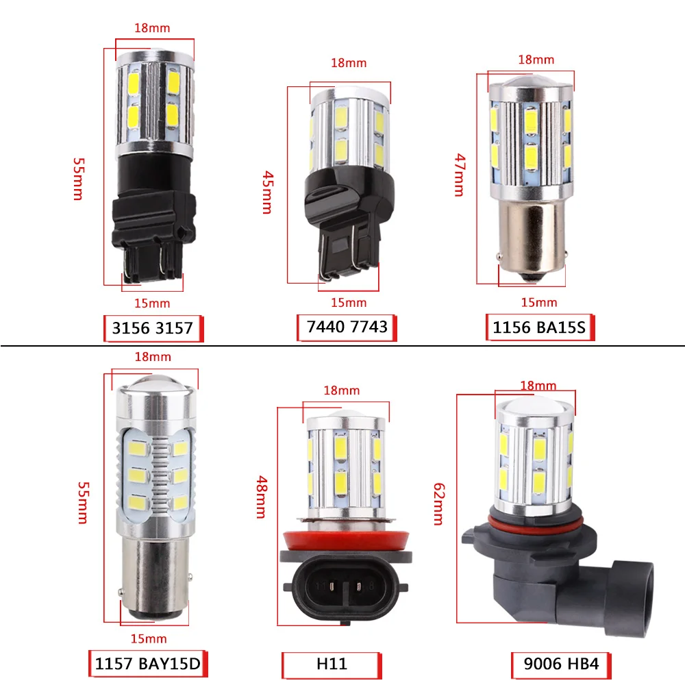 Автомобильные фары S & D 7443 7440 3157 3156 1156 BA15S BAY15D светодиодный белый цвет W21/ 5 Вт мощные