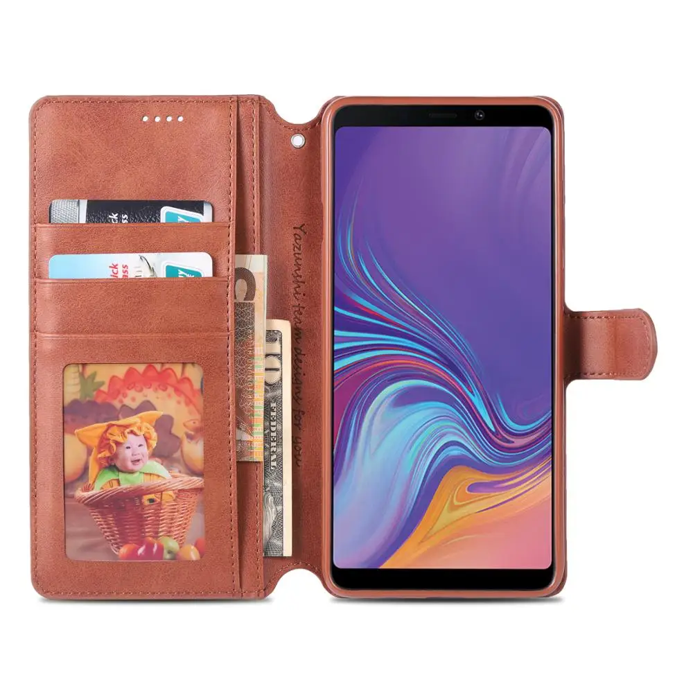 Для samsung Galaxy A9 чехол Роскошный кожаный книжка с бумажником A9s 2018 крышка отделением
