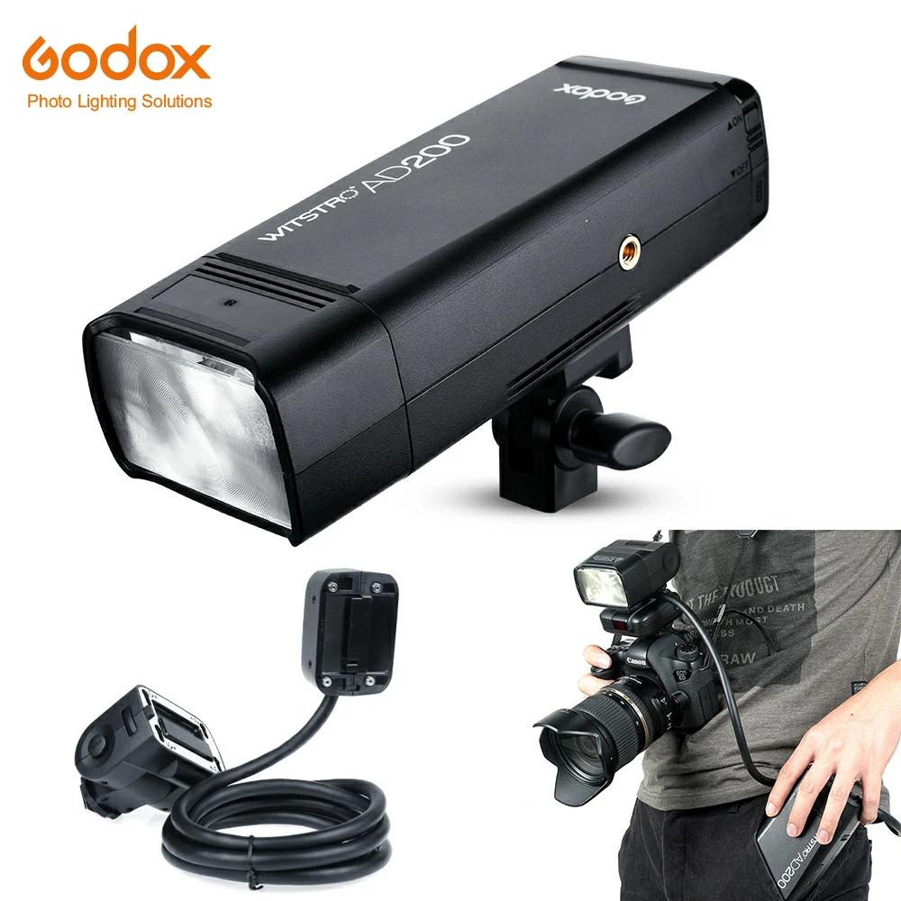 

Godox AD200 200Ws TTL 2.4G HSS 1/8000s Pocket Outdoor Flash Light Double Head with 2900mAh Lithium Battery Flashlight Flash