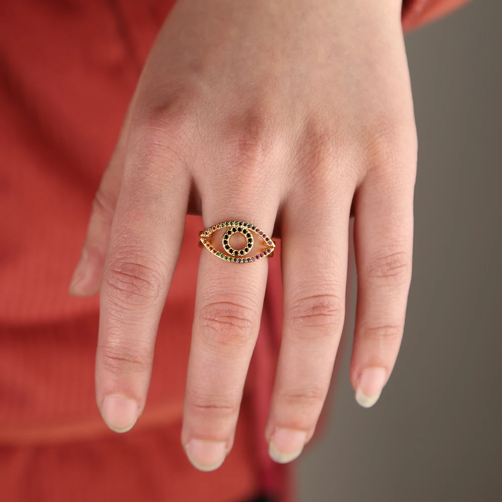 Набор из 2 штук Золотые заполненные турецкие счастливые сглаза выложенные