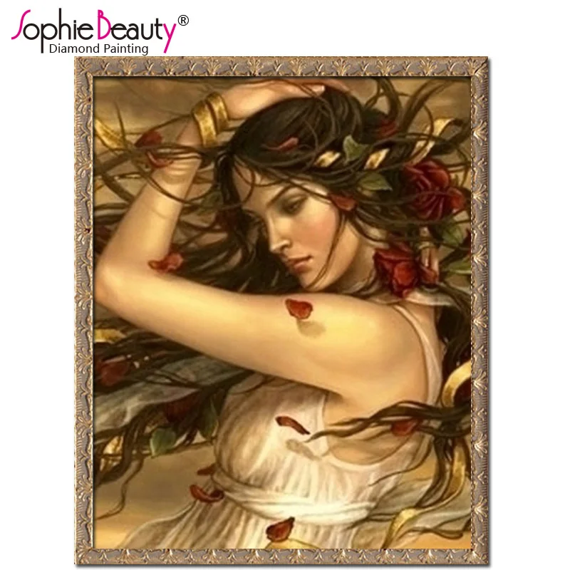 Sophie Beauty DIY Алмазная картина вышивка крестиком цветок леди духи мозаика