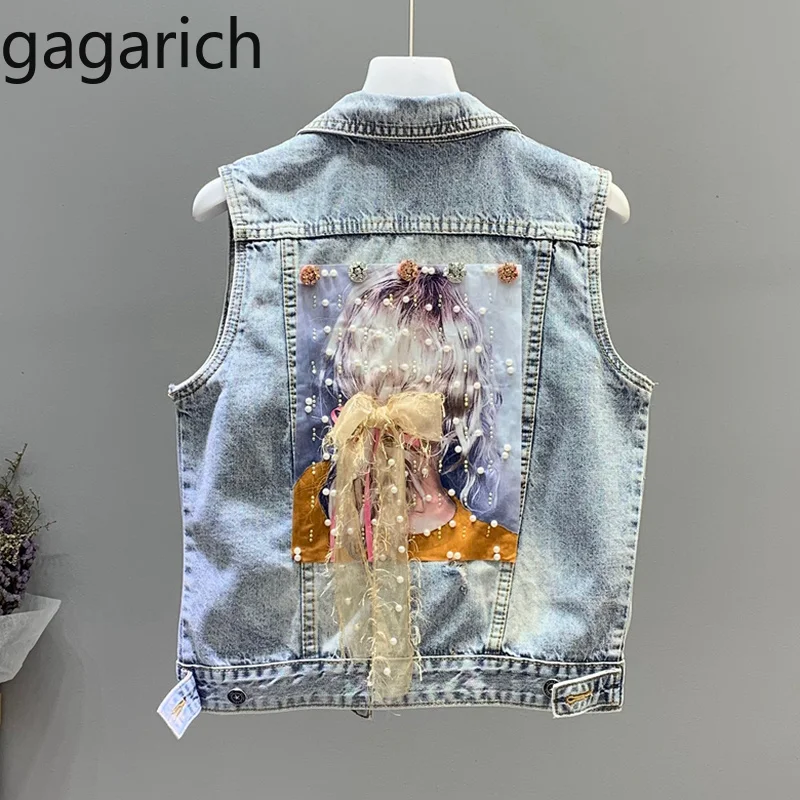 Женский джинсовый жилет без рукавов Gagarich черный в Корейском стиле 2019|Жилеты и