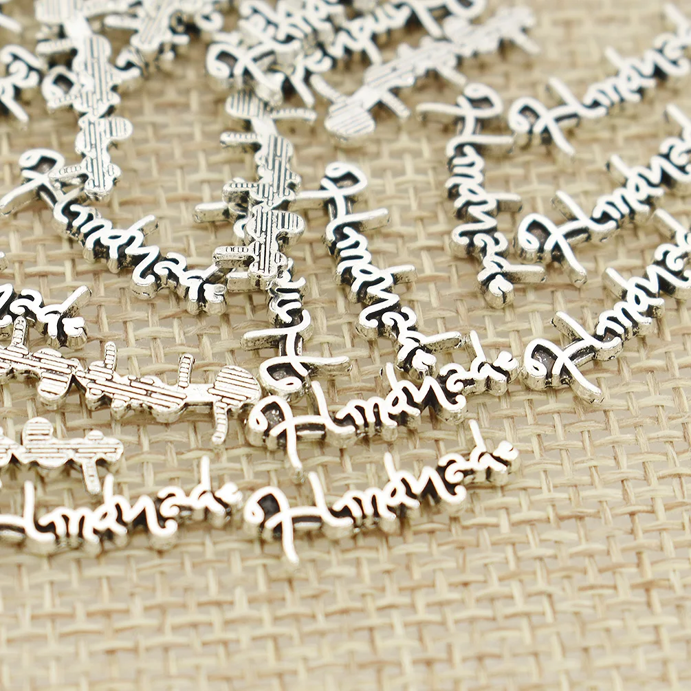 100 шт. серебристого и золотого цвета металлические этикетки ручной работы с