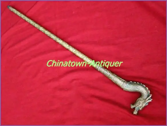 

Tibet 34" COPPER Dragon WALKING STICK WALKERS CANES