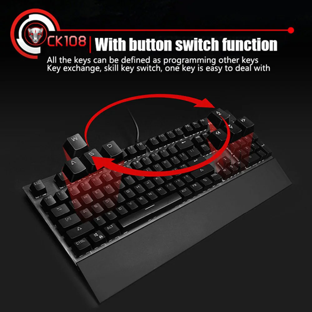Motospeed CK108 игровая механическая клавиатура с подсветкой для геймера RGB русская