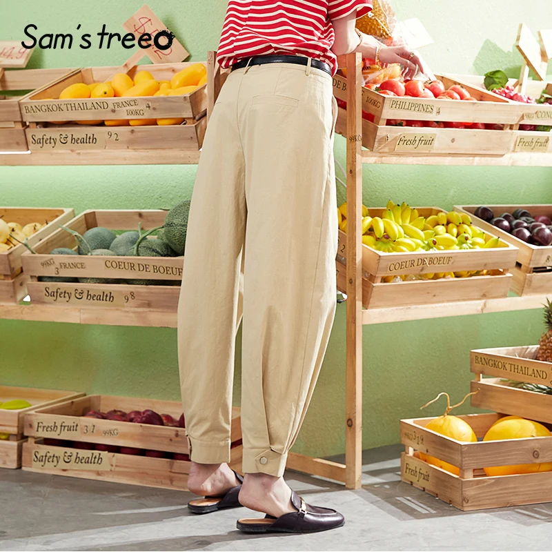 Sam's Tree повседневные женские штаны-шаровары с вышитыми буквами женские брюки плиссированные офисные женские брюки-карго женские брюки