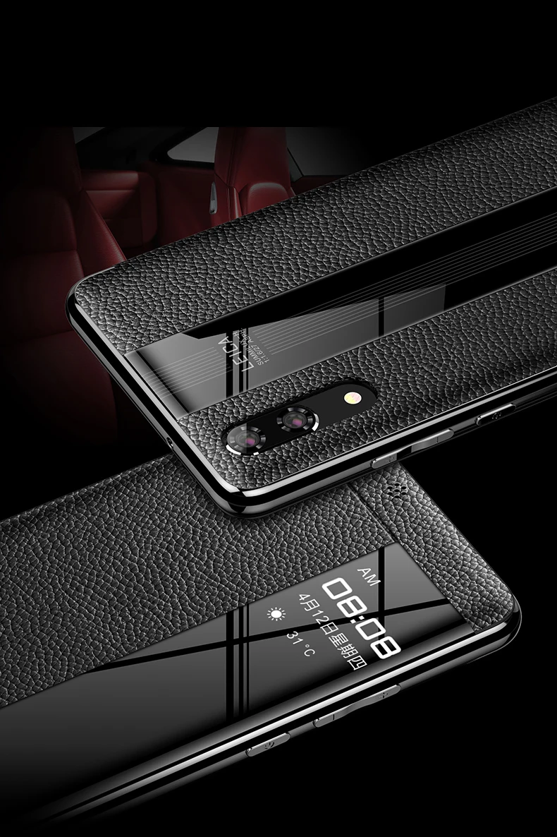 Для huawei P20 Pro чехол из натуральной кожи для huawei p20 защита телефона Гибридный windows view настоящий кожаный чехол p20 умный чехол s
