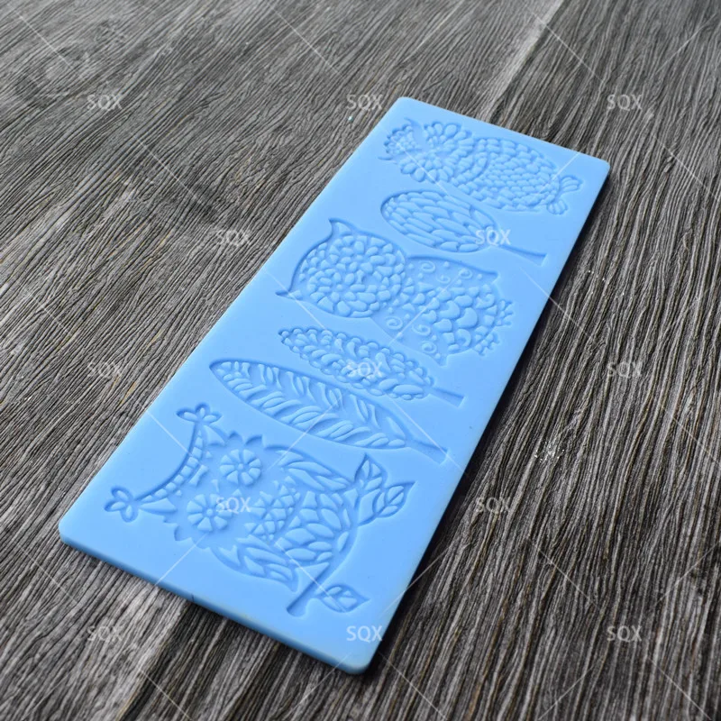 Силиконовая кружевная форма в виде совы для помадки инструменты украшения