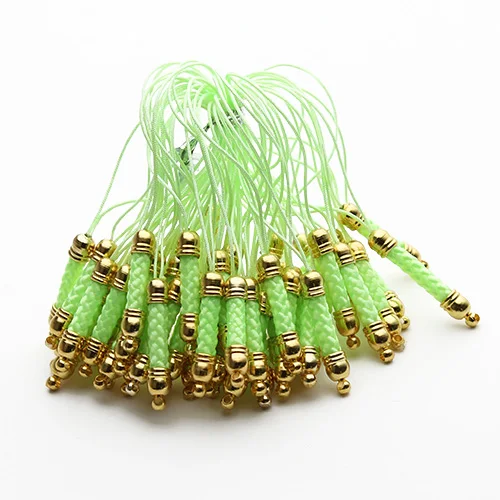 Light Green 25 шт./лот, 14 цветов, подвесной ремешок для мобильного телефона, цепочка, плетеный шнур, проволока с отверстием для брелка, шарм, сделай сам, ювелирное изделие - Цвет: Light Green