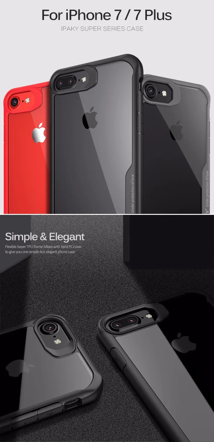 Чехол iPaky чехол для iPhone 8 Plus мягкий силиконовый Жесткий из ТПУ ударопрочный