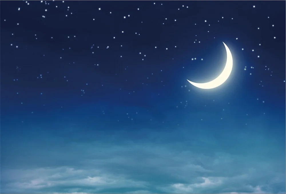 Laeacco Sky Moon Stars Dusk Живописные фоны для фотосъемки индивидуальные фотографические