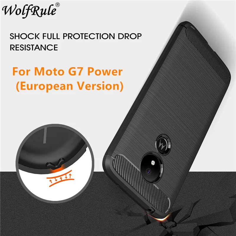 

For Cover Motorola Moto G7 Power Case 6.2" Silicon Rubber Bumper Carbon Fiber Case For Moto G7 Power Cover For Motorola G7 Power