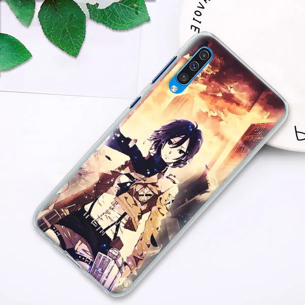 Аниме; обувь для косплея по аниме «атака на Титанов» чехол с крышкой для samsung Galaxy A30 A50 A70 A80 M10 M30 A7 A6 A8+ A9 ПК Жесткий Чехол Для Телефона - Цвет: 14