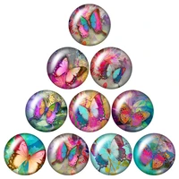 beauty butterfly flowers paintings 10pcs mixed 12mm16mm18mm25mm round photo glass cabochon demo flat back making findings