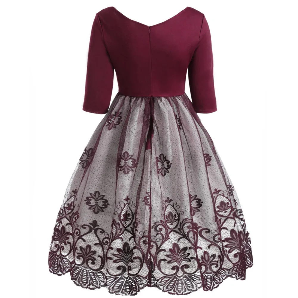 5XL размера плюс женское ажурное кружевное платье с воротником лепестком