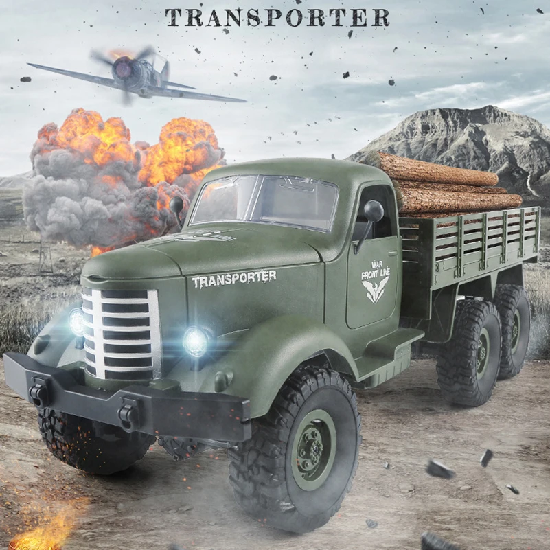 Новинка 2,4 GHz 4wd 6wd игрушка RC Truck 4/6 колеса с дистанционным управлением военный грузовик транспортер модель с светодиодный светильник автомобиль игрушки для мальчика