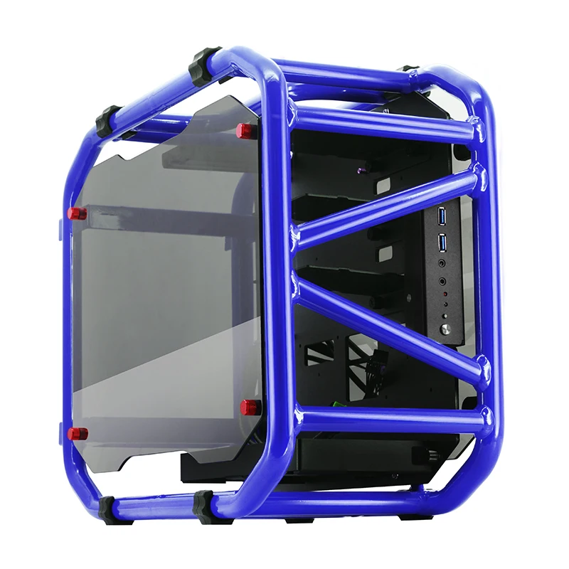 Чехол для компьютера MATX из закаленного стекла и алюминия с открытым водяным