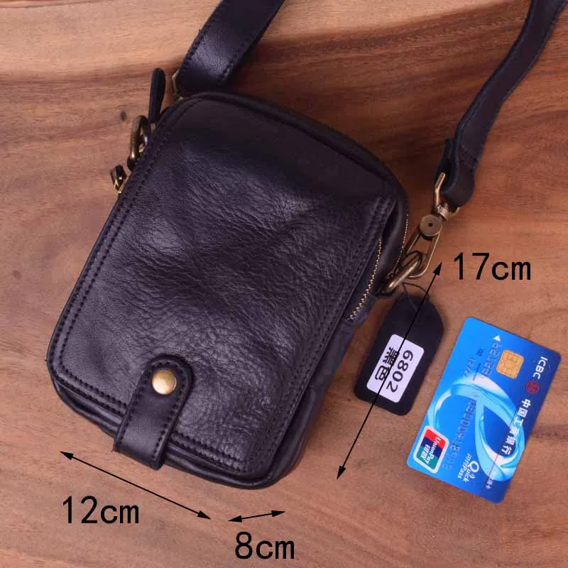 

AETOO Casual fashion men's shoulder bags, leather vertical Crazy Horse leather retro business crossbody bag