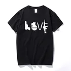 Футболка с надписью Love, забавная футболка в стиле ретро с изображением оружия, городского искусства, пистолета, ножа, мира, хлопковая футболка с коротким рукавом, мужские футболки