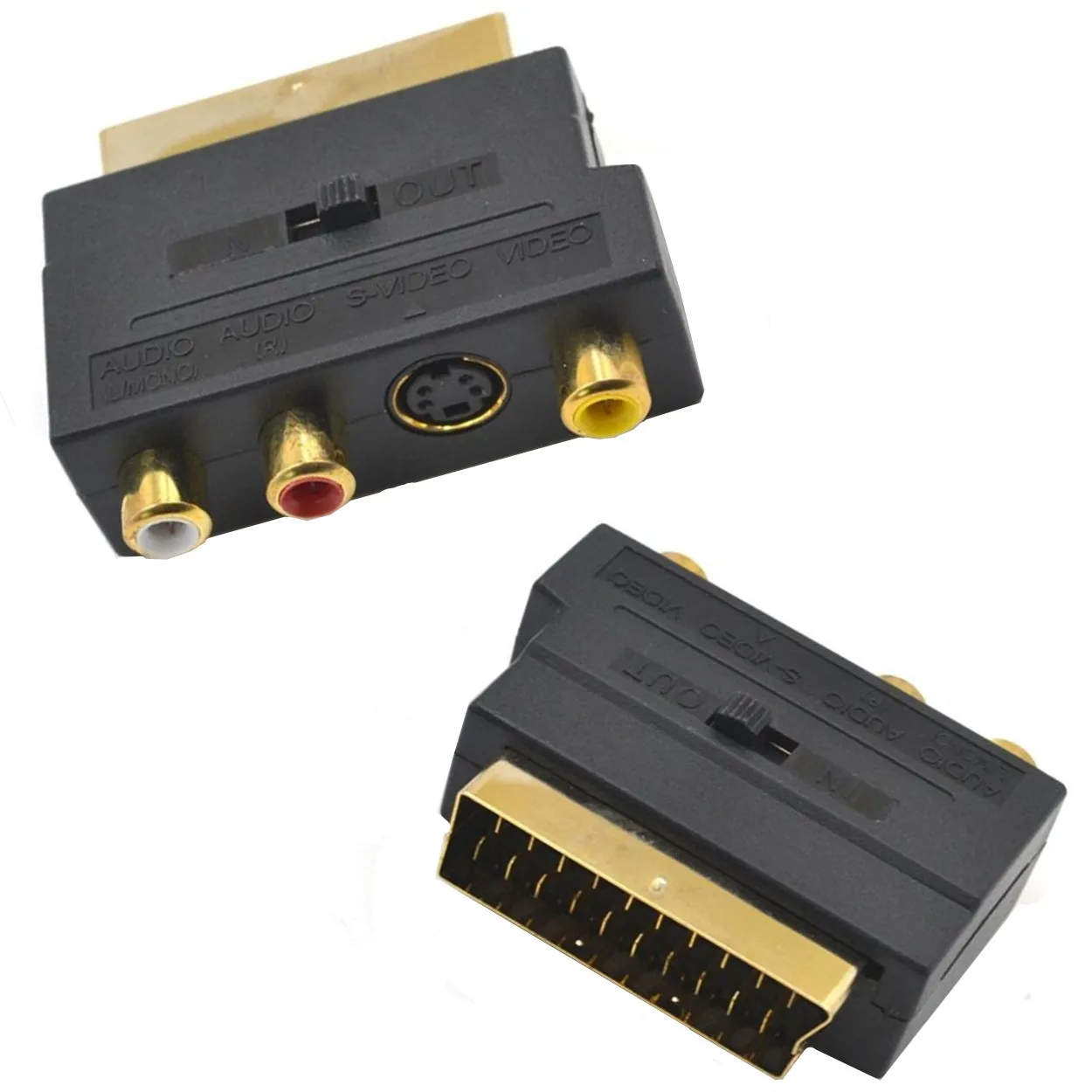 RGB SCART Male to 3 RCA Female AV Аудио Видео M F адаптер конвертер для ТВ видеомагнитофона|rgb