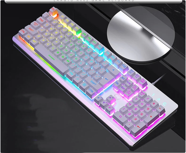 hxsj Langtu V1 USB Проводная Регулируемая Мультимедийная Игровая клавиатура с подсветкой матовая металлическая панель подвесной брелок