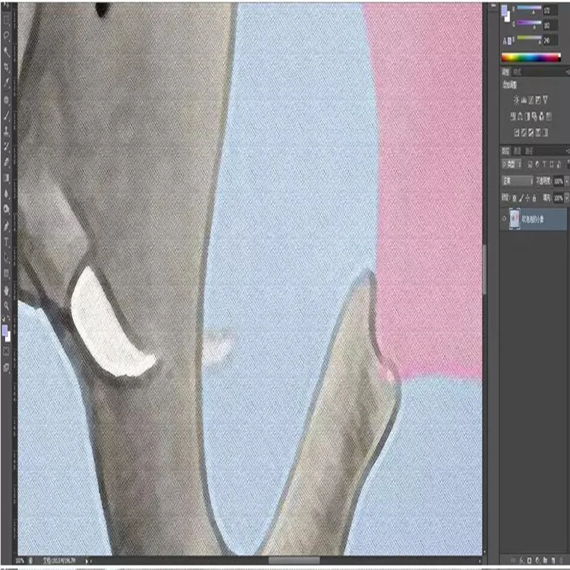 Настенные 3d обои ручной росписи в скандинавском стиле с изображением слона