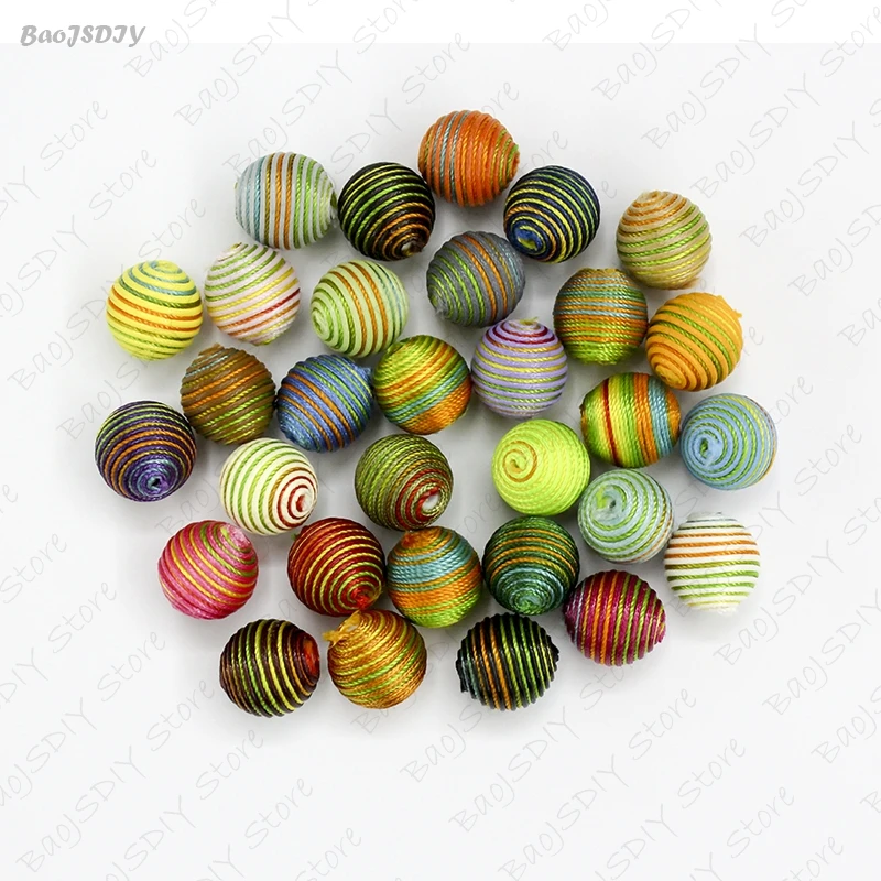 Mix Rainbow Colors 10 штук 16 мм 18 мм 20 мм 22 мм 24 мм круглый акриловый шар, обернутый Воском Шнур бусины Diy ювелирных изделий Аксессуары(JM6149 - Цвет: Mix Rainbow Colors