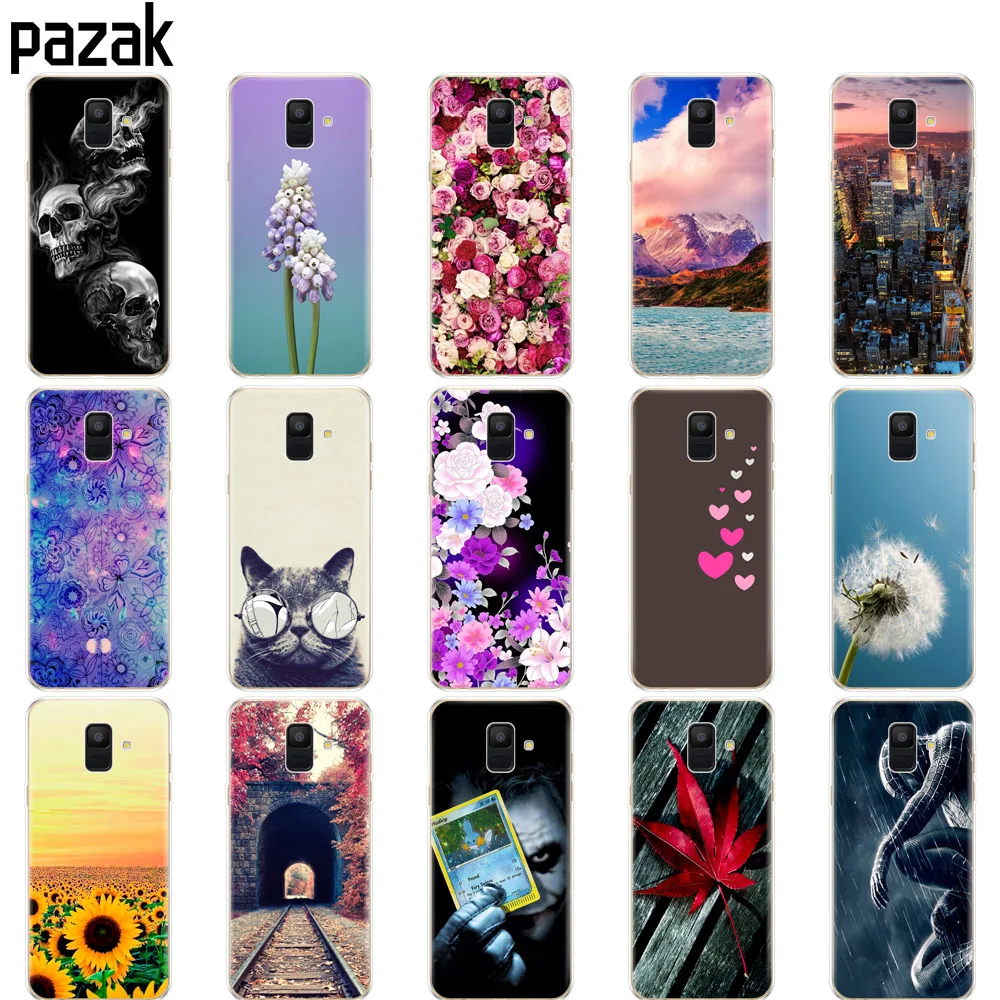 Силиконовый чехол для samsung Galaxy A6 чехол Dual SIM SM A600 A600F для samsung A6 plus A605 A605F защитный чехол с узором