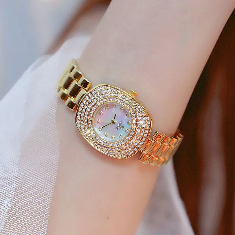 gold color 30*36 мм, женские часы с бриллиантовым циферблатом, часы с золотым наполнителем, женские часы в деловом стиле, модные повседневные женские часы Bayan Kol Saati - Цвет: gold color